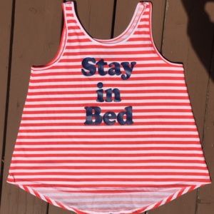 "stay in bed" pajama top
